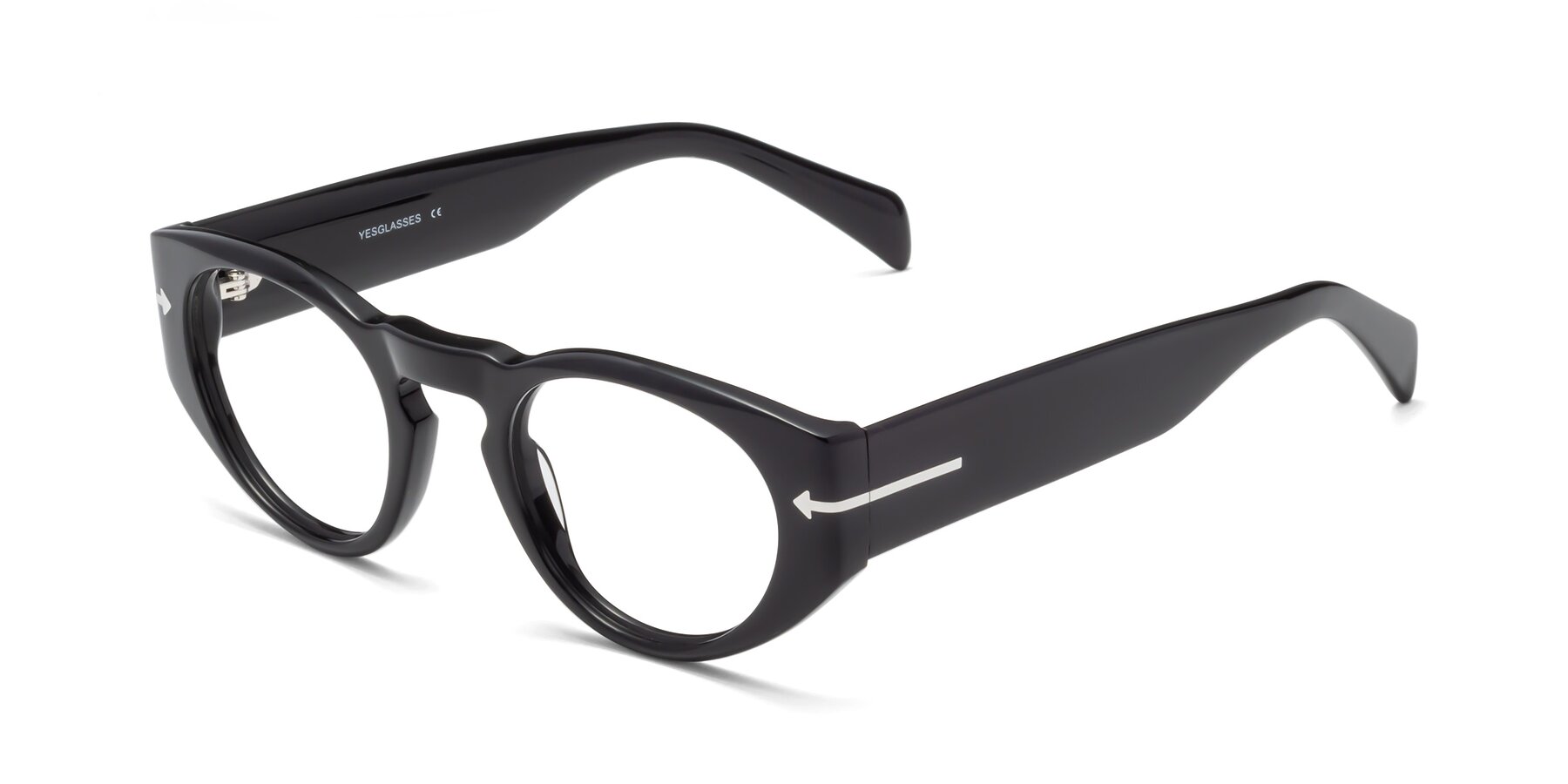 Angle of 1578 in Black with Clear Blue Light Blocking Lenses