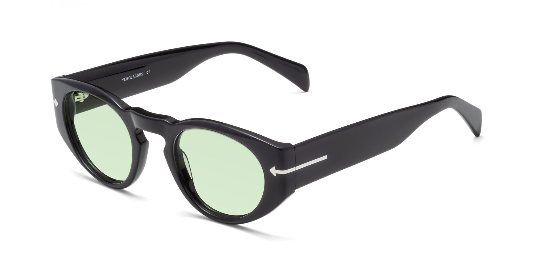 Angle of 1578 in Black with Light Green Tinted Lenses
