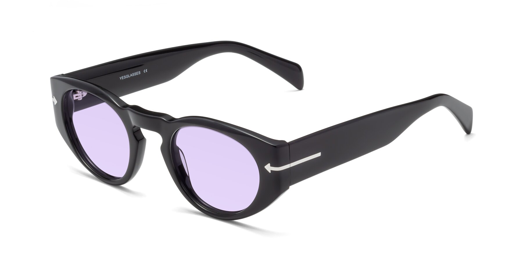 Angle of 1578 in Black with Light Purple Tinted Lenses