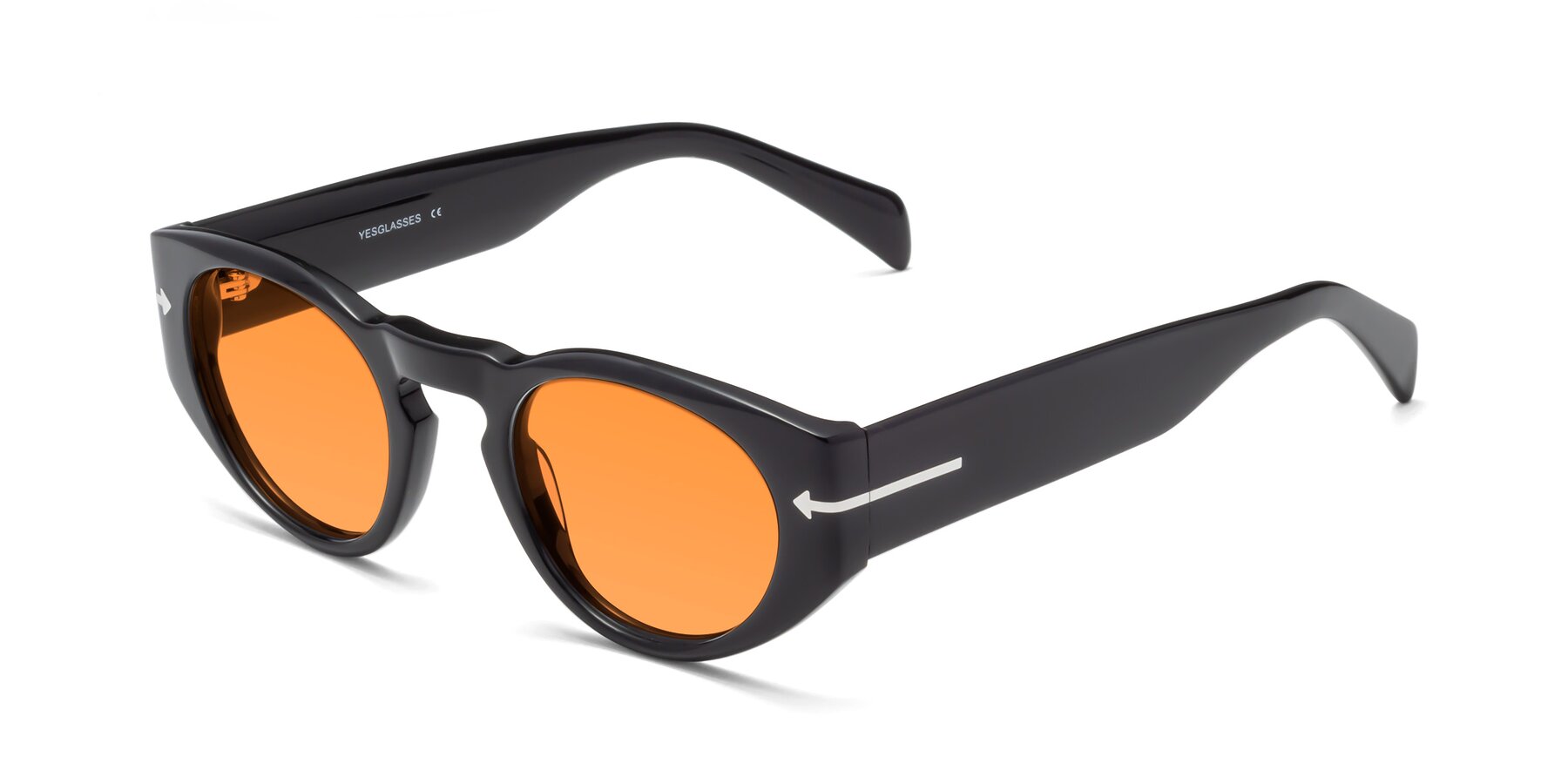 Angle of 1578 in Black with Orange Tinted Lenses