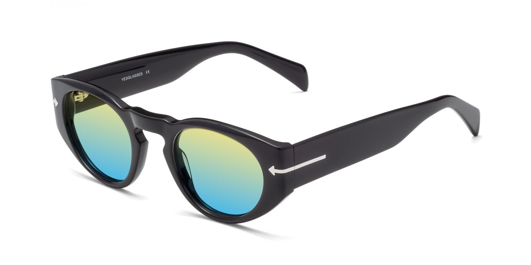 Angle of 1578 in Black with Yellow / Blue Gradient Lenses