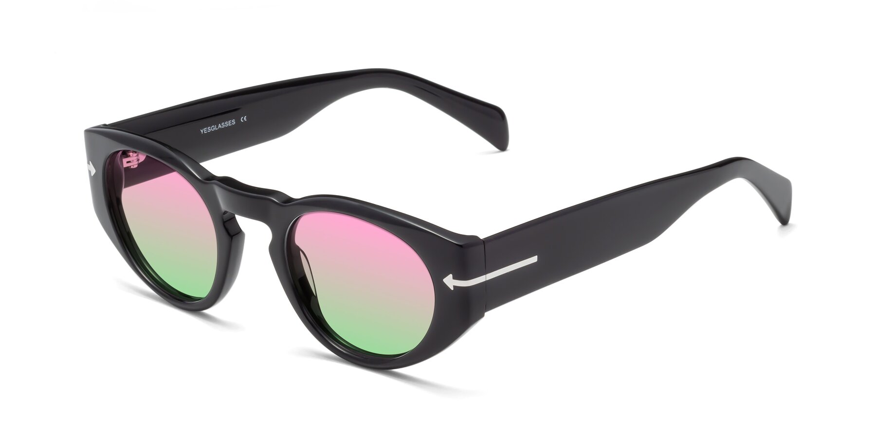 Angle of 1578 in Black with Pink / Green Gradient Lenses