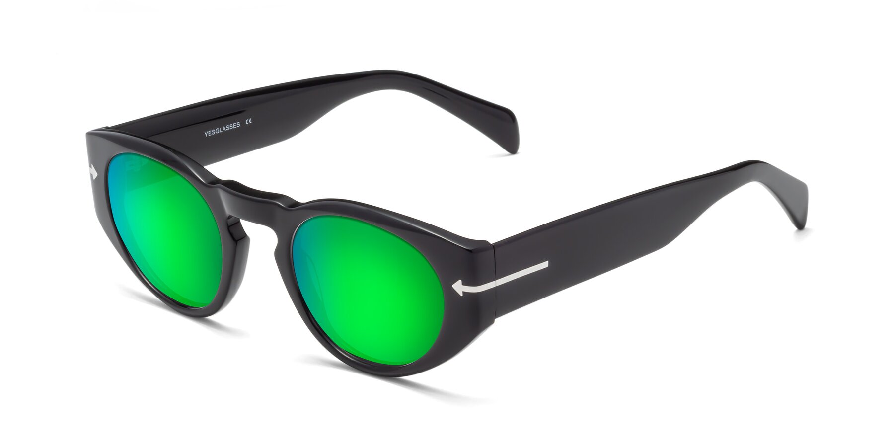 Angle of 1578 in Black with Green Mirrored Lenses