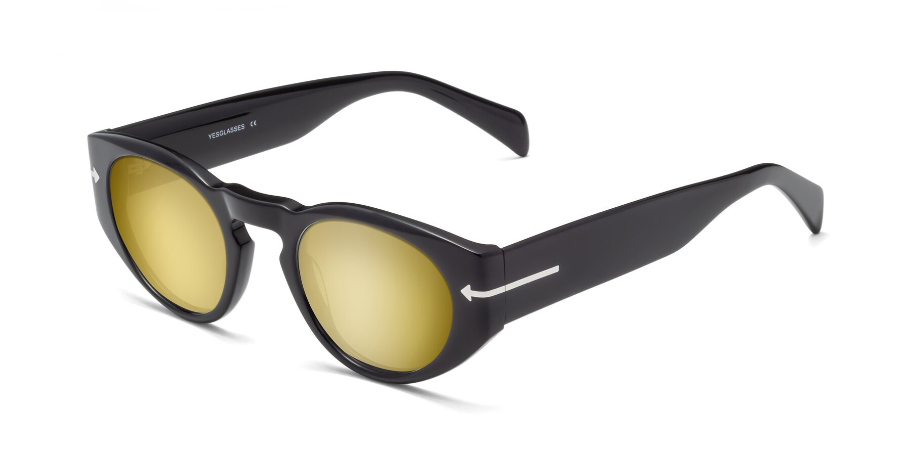 Angle of 1578 in Black with Gold Mirrored Lenses