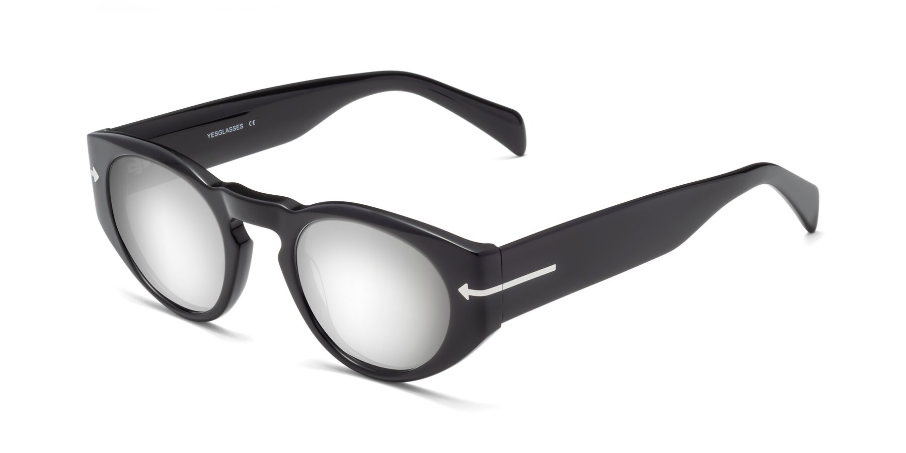 Angle of 1578 in Black with Silver Mirrored Lenses