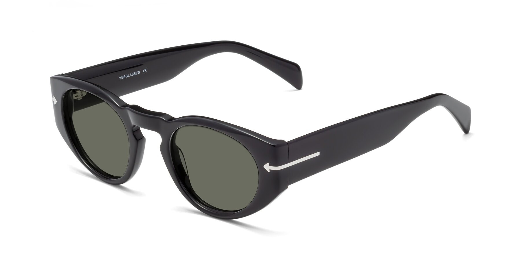 Angle of 1578 in Black with Gray Polarized Lenses