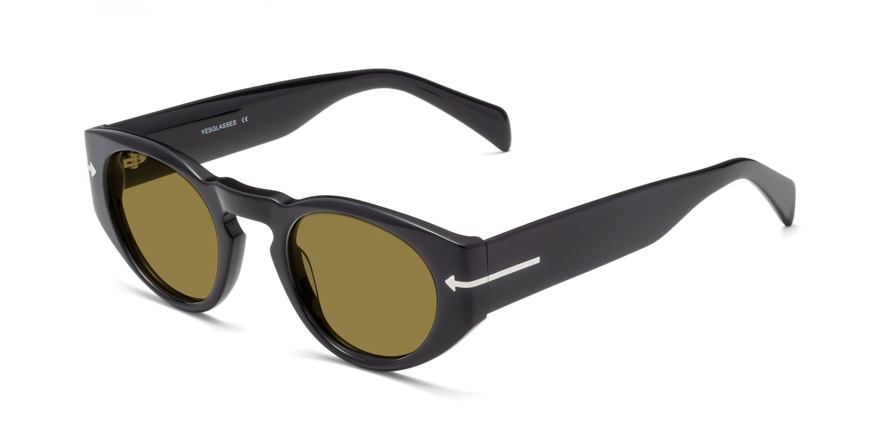 Angle of 1578 in Black with Brown Polarized Lenses