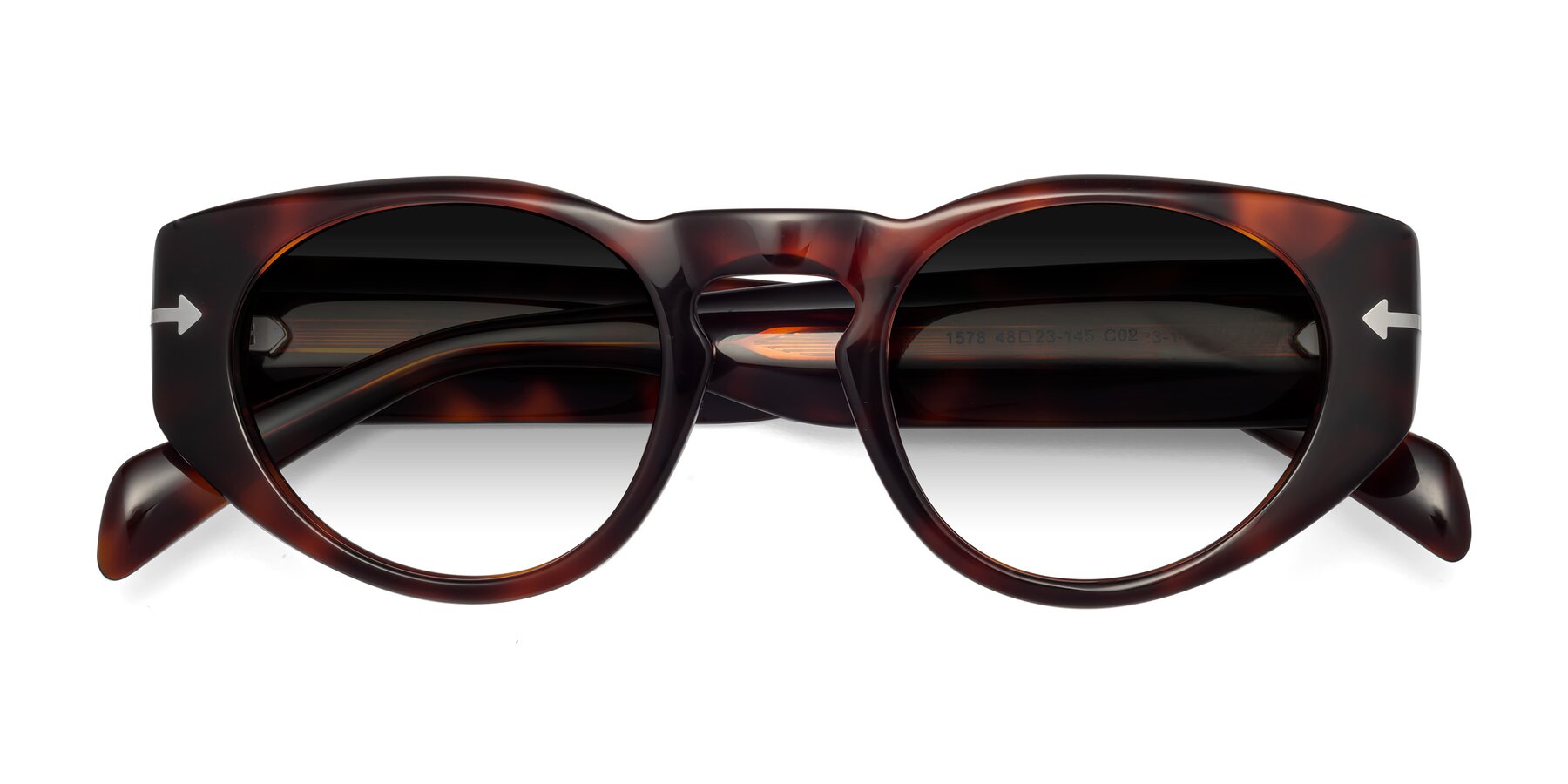 Folded Front of 1578 in Tortoise with Gray Gradient Lenses