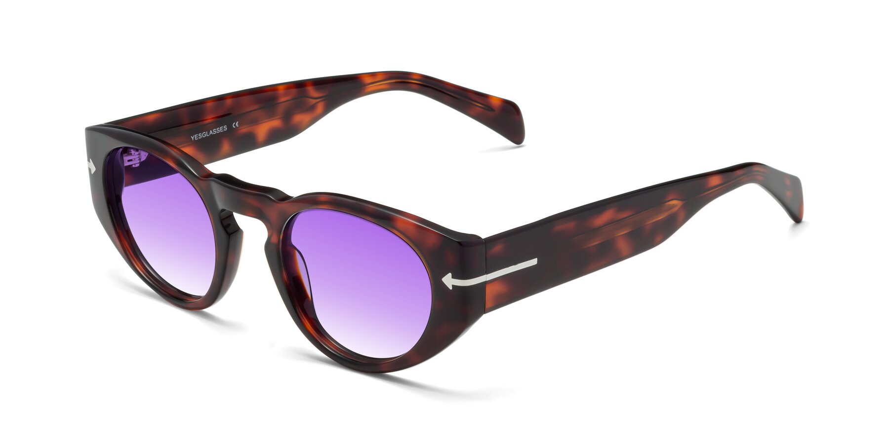 Angle of 1578 in Tortoise with Purple Gradient Lenses