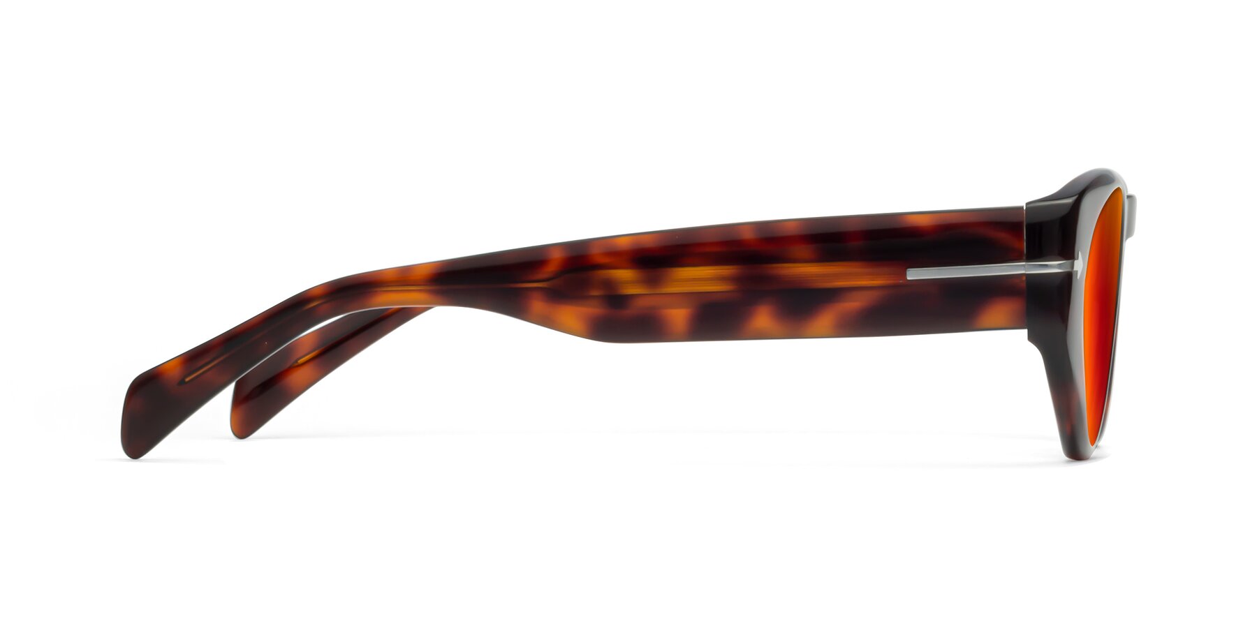 Side of 1578 in Tortoise with Red Gold Mirrored Lenses