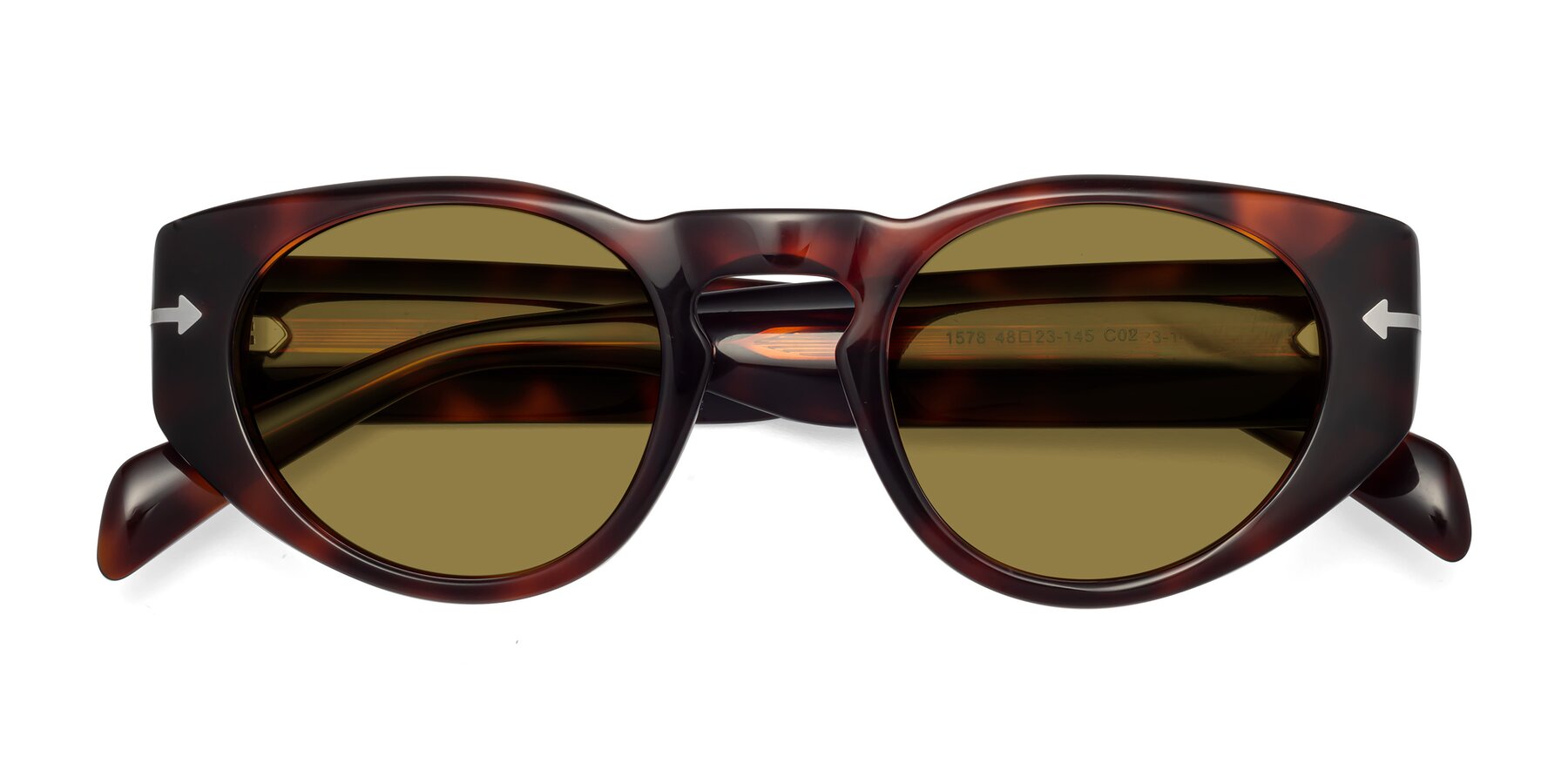 Folded Front of 1578 in Tortoise with Brown Polarized Lenses