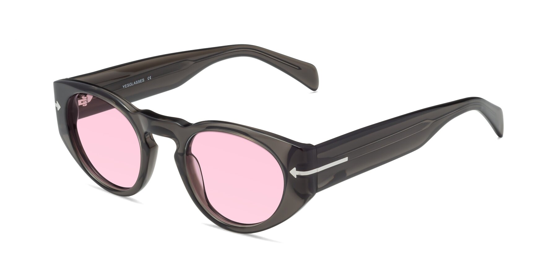 Angle of 1578 in Gray with Light Pink Tinted Lenses
