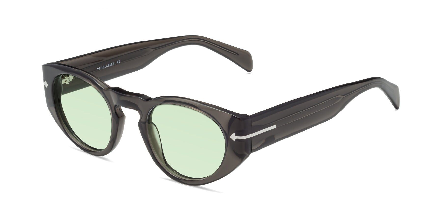 Angle of 1578 in Gray with Light Green Tinted Lenses