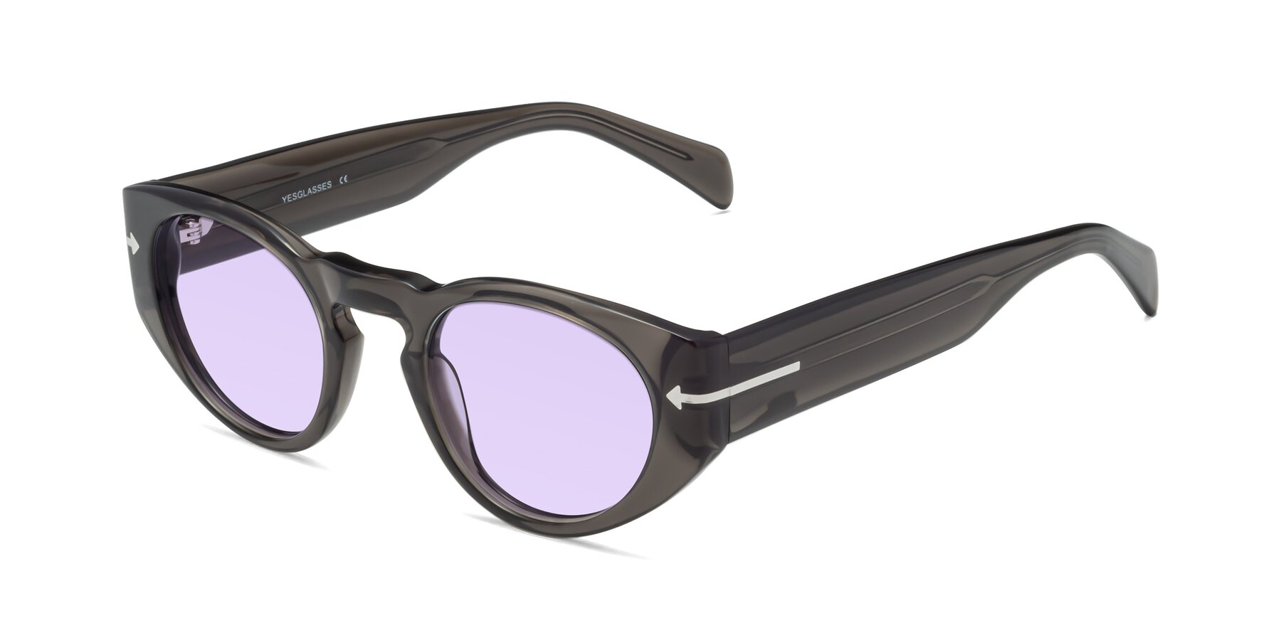 Angle of 1578 in Gray with Light Purple Tinted Lenses