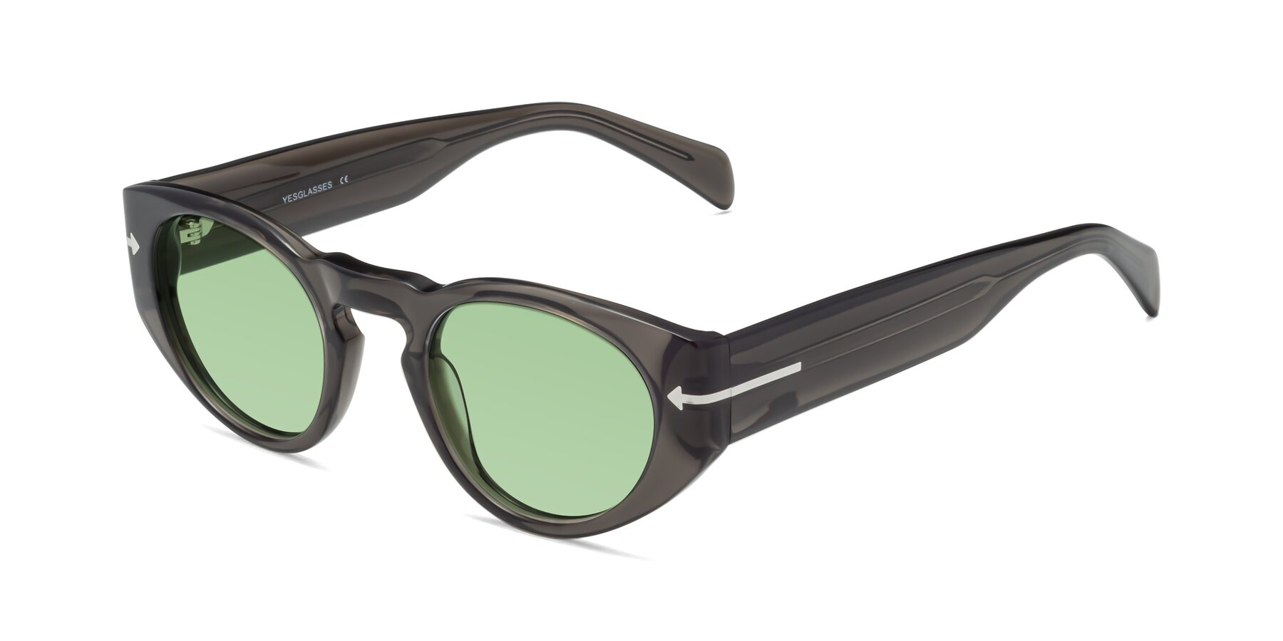 Angle of 1578 in Gray with Medium Green Tinted Lenses
