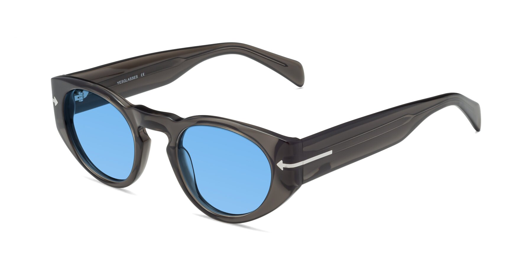 Angle of 1578 in Gray with Medium Blue Tinted Lenses