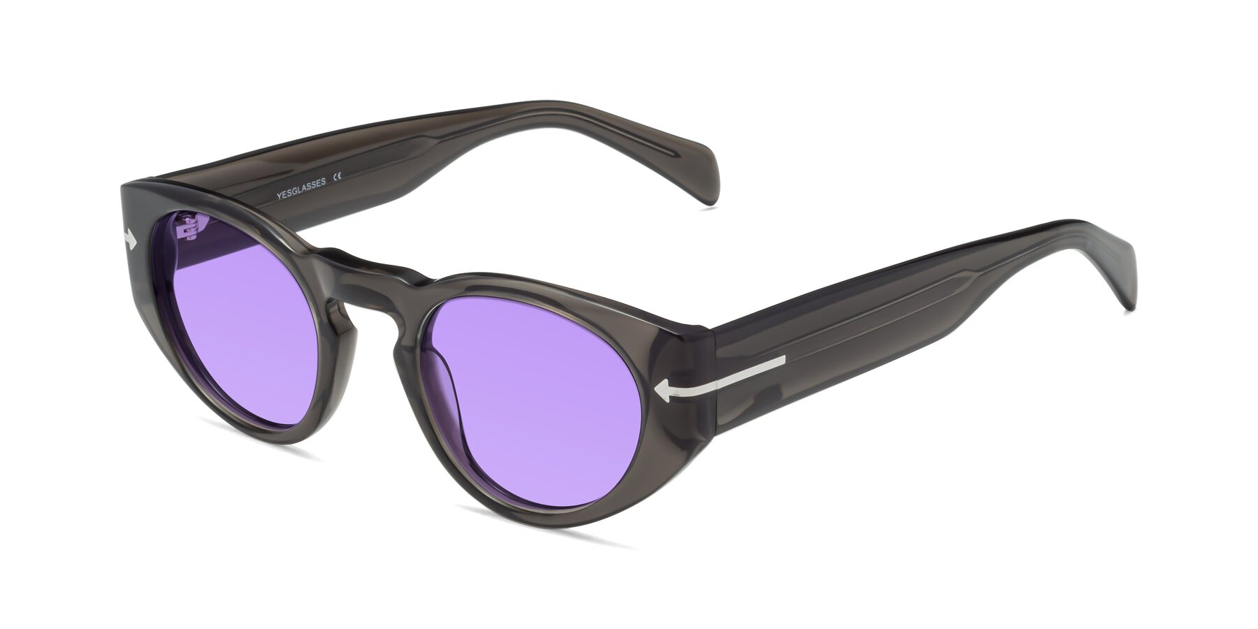 Angle of 1578 in Gray with Medium Purple Tinted Lenses