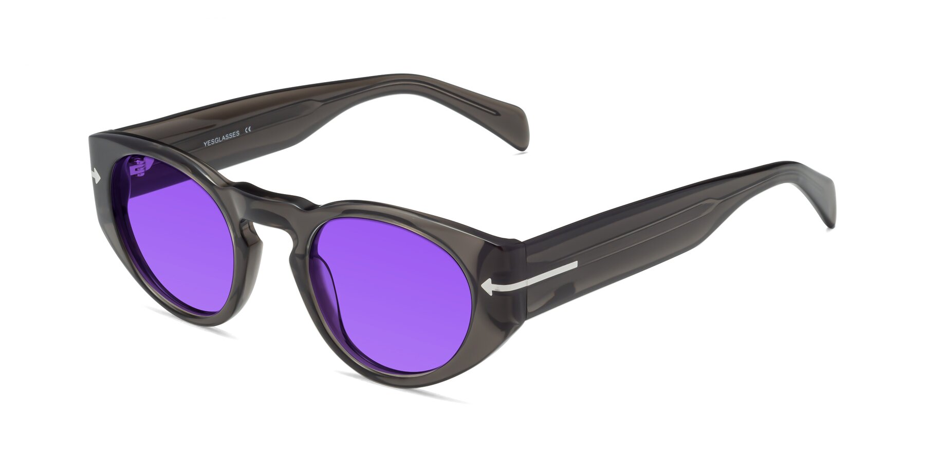 Angle of 1578 in Gray with Purple Tinted Lenses