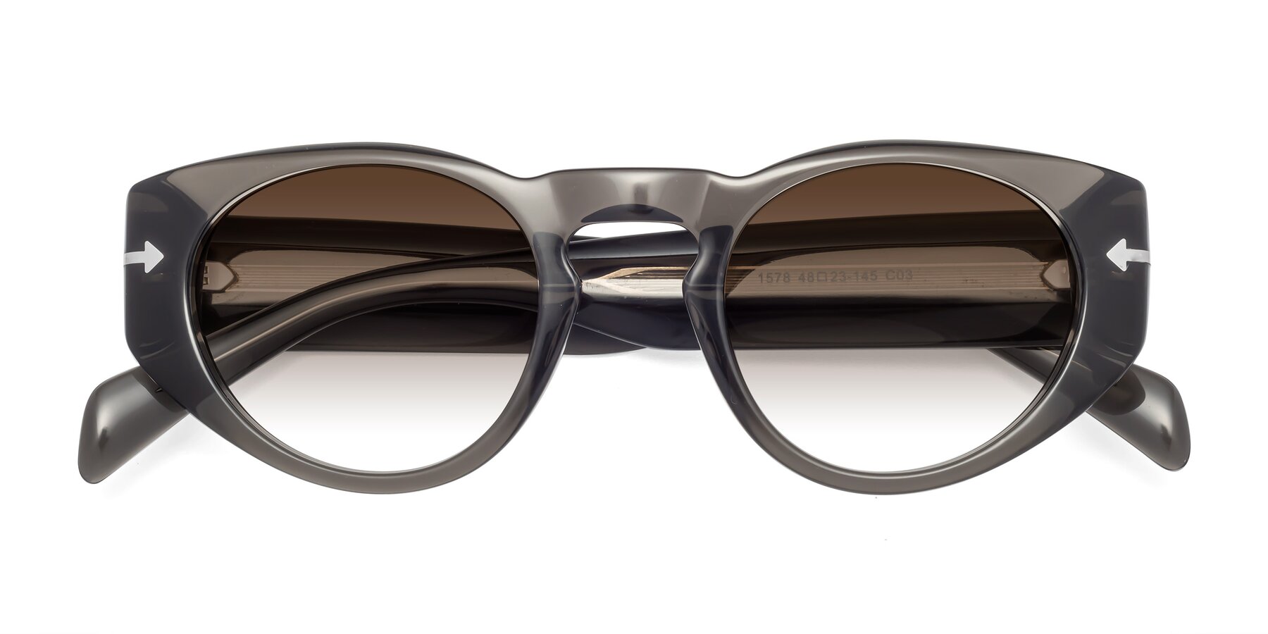 Folded Front of 1578 in Gray with Brown Gradient Lenses
