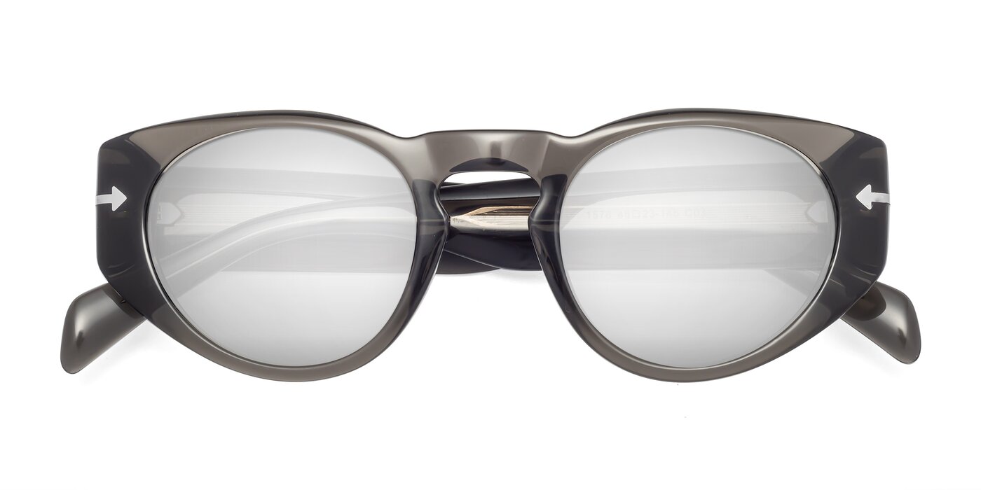 1578 - Gray Flash Mirrored Sunglasses