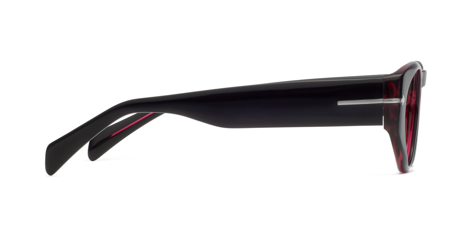 Side of 1578 in Black-Wine with Light Pink Tinted Lenses