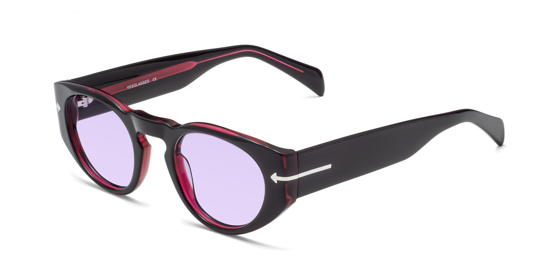 Angle of 1578 in Black-Wine with Light Purple Tinted Lenses