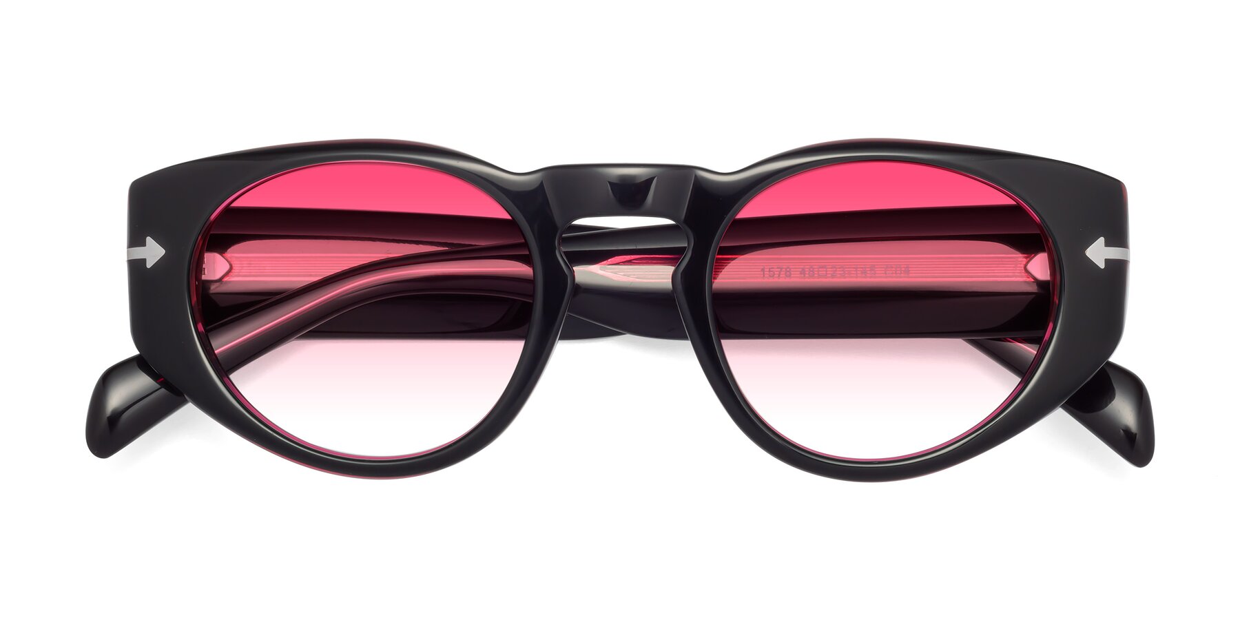 Folded Front of 1578 in Black-Wine with Pink Gradient Lenses