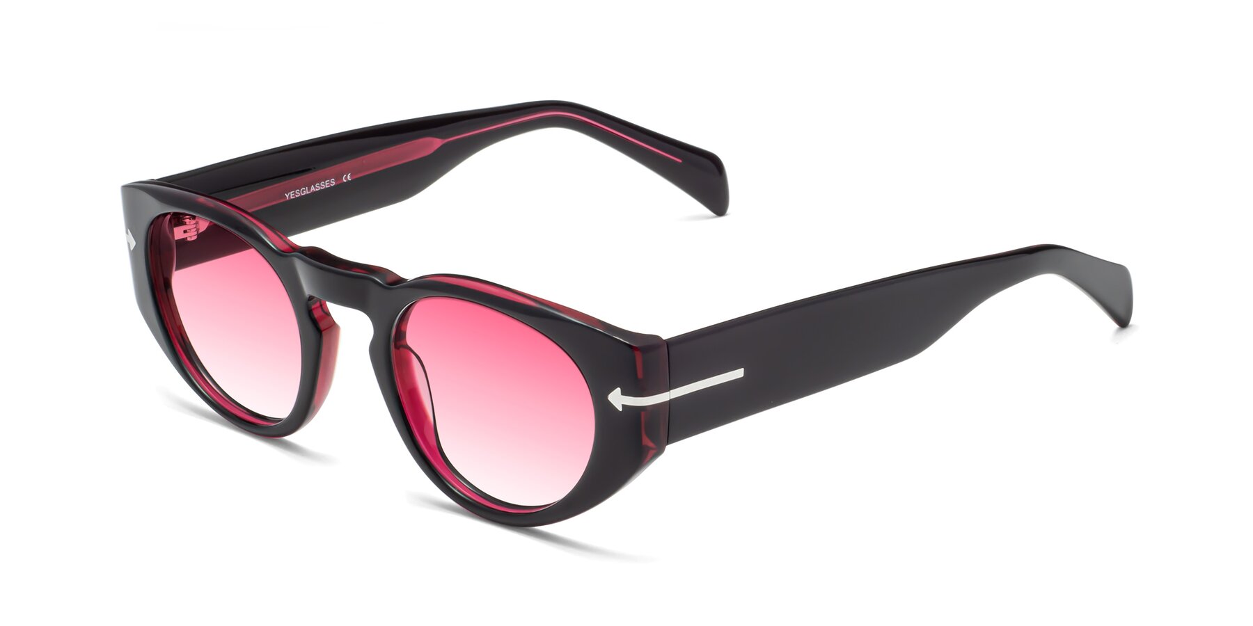 Angle of 1578 in Black-Wine with Pink Gradient Lenses