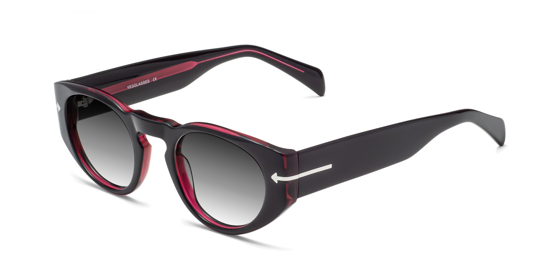 Angle of 1578 in Black-Wine with Gray Gradient Lenses