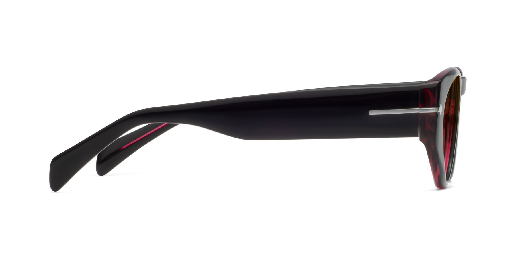 Side of 1578 in Black-Wine with Champagne Gradient Lenses