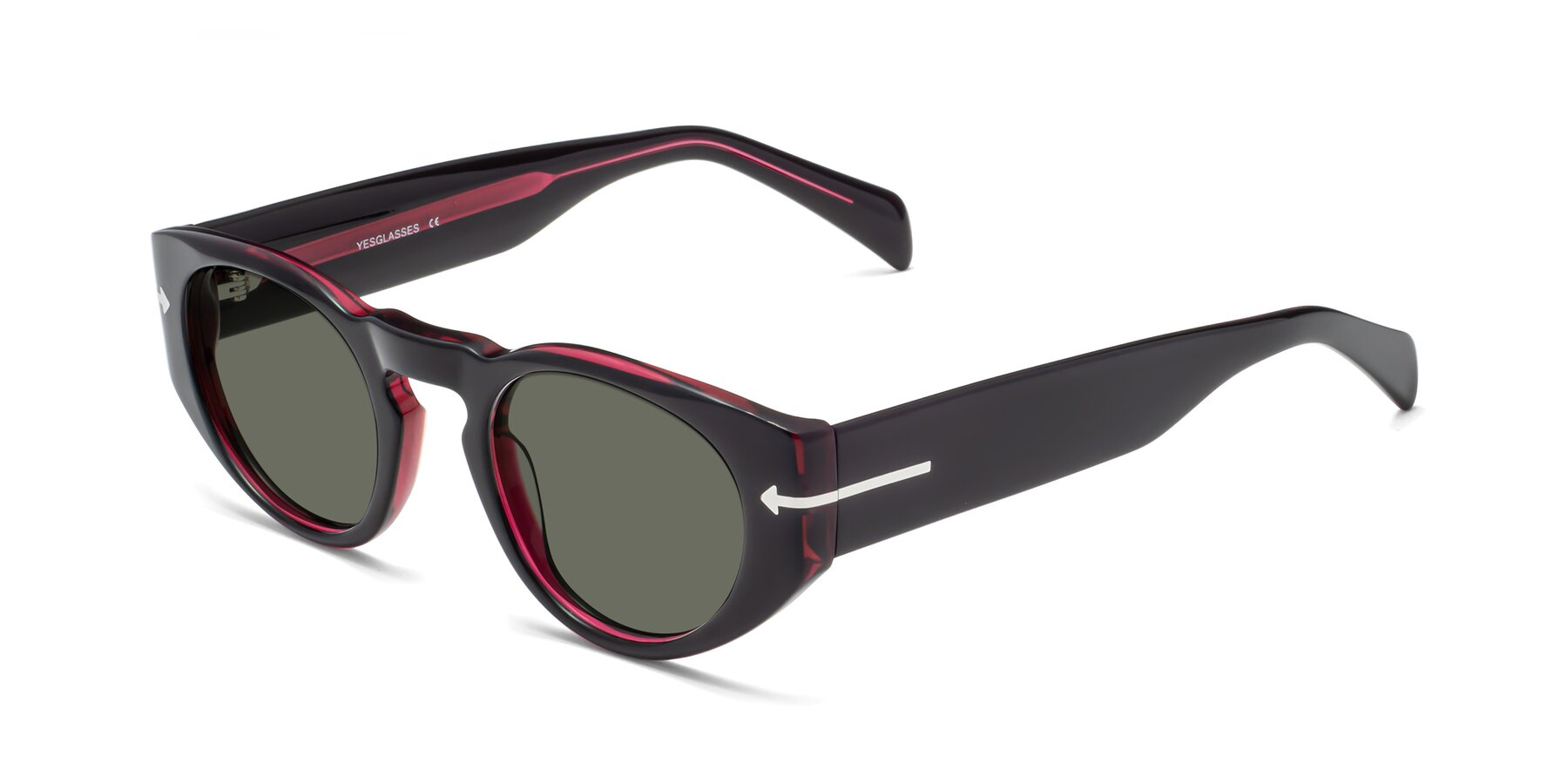 Angle of 1578 in Black-Wine with Gray Polarized Lenses