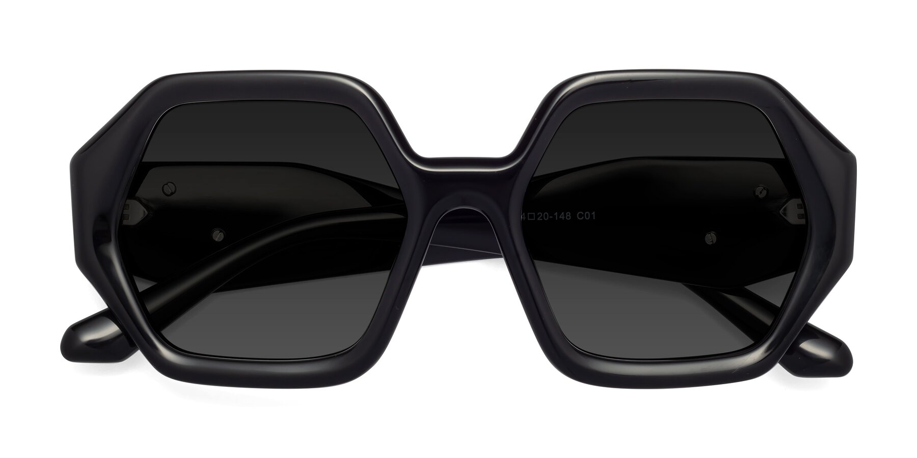 Folded Front of 1582 in Black with Gray Polarized TAC Lenses