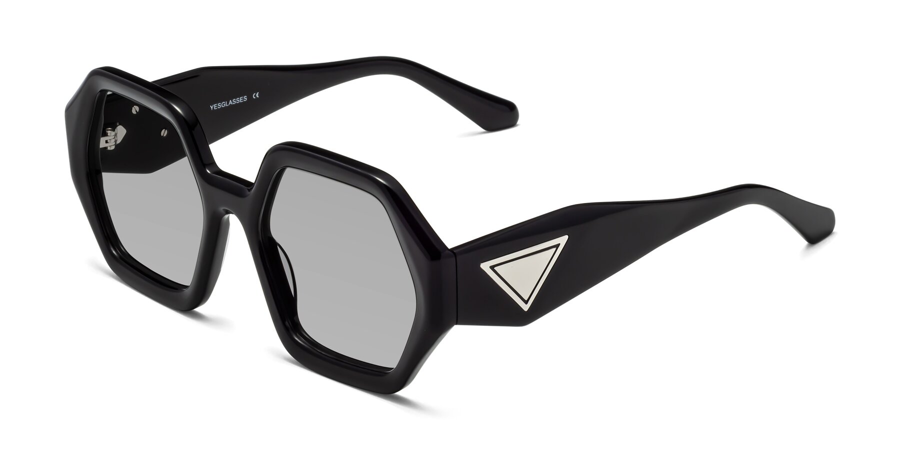 Angle of 1582 in Black with Light Gray Tinted Lenses