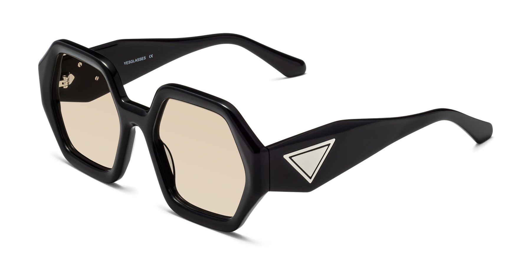 Angle of 1582 in Black with Light Brown Tinted Lenses