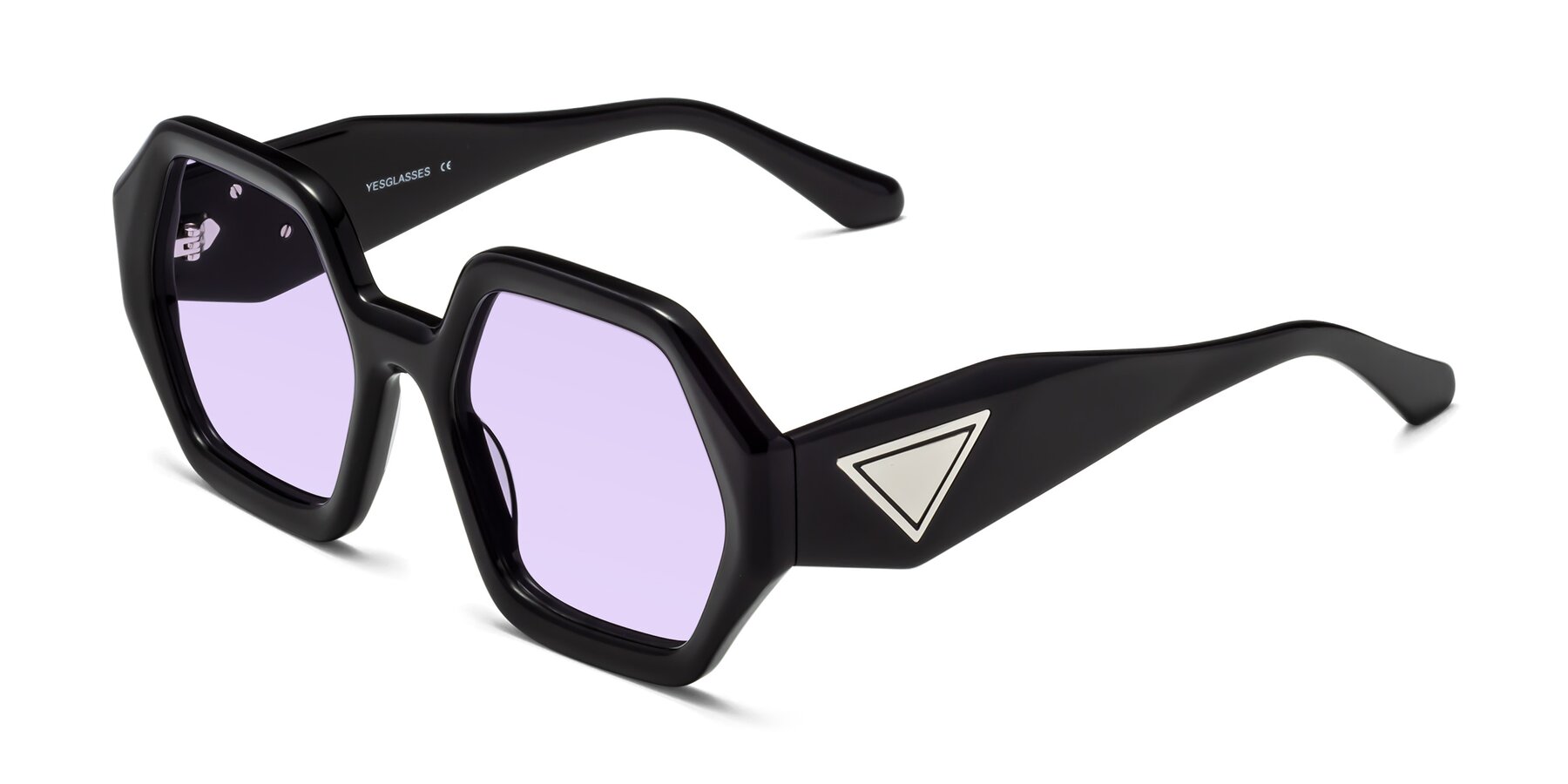 Angle of 1582 in Black with Light Purple Tinted Lenses