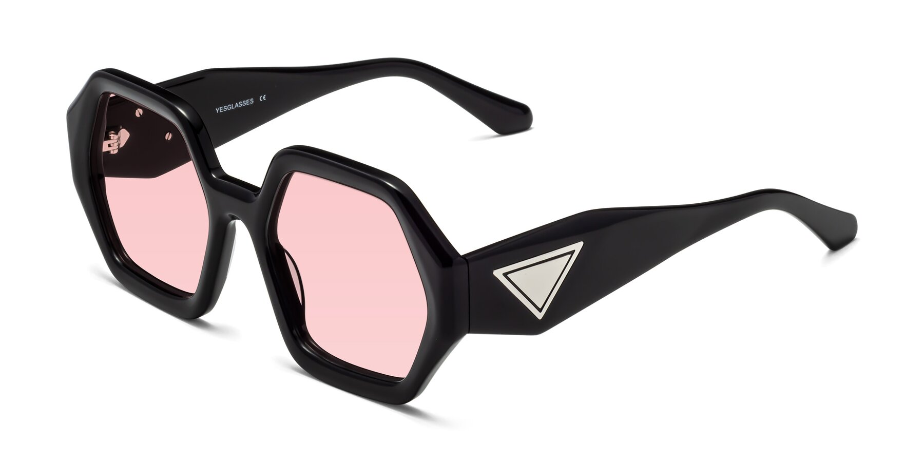 Angle of 1582 in Black with Light Garnet Tinted Lenses