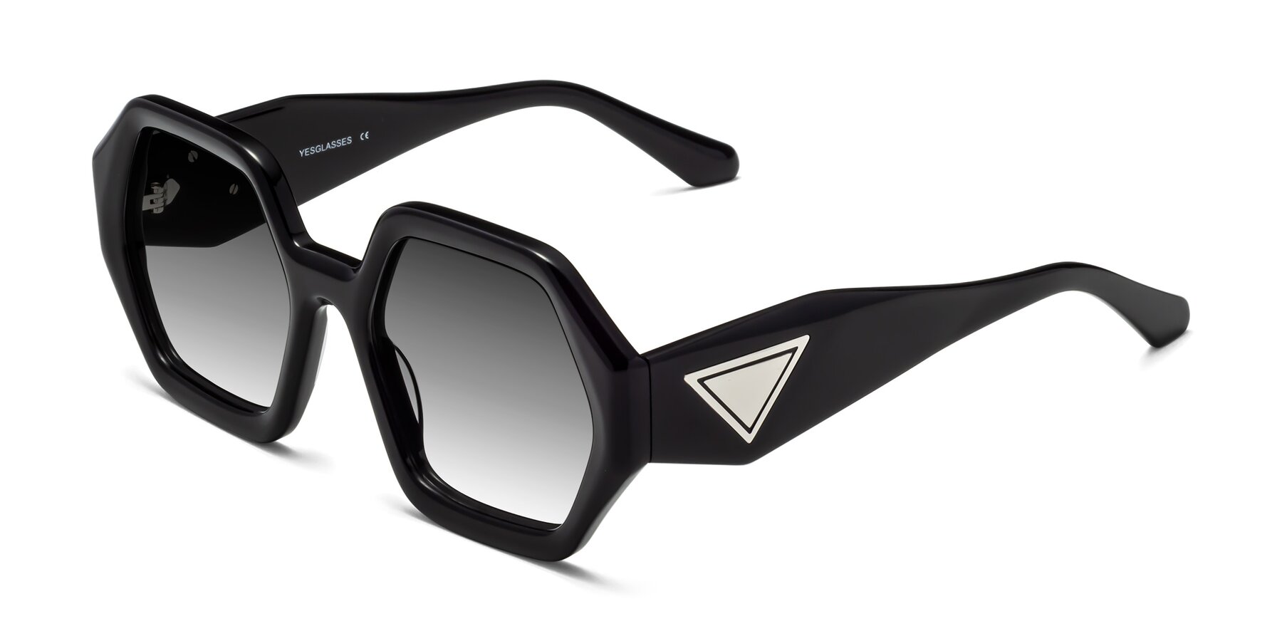Angle of 1582 in Black with Gray Gradient Lenses