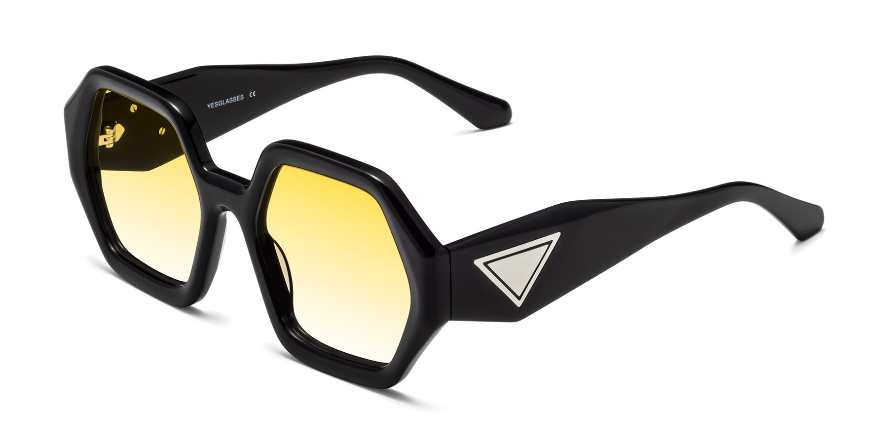 Angle of 1582 in Black with Yellow Gradient Lenses