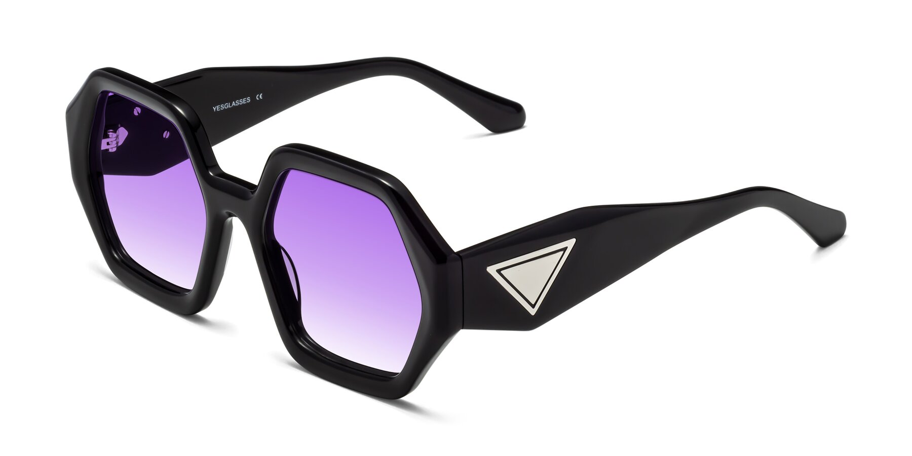 Angle of 1582 in Black with Purple Gradient Lenses