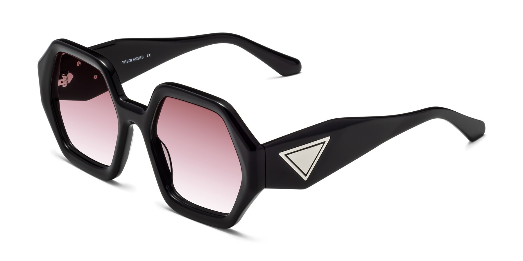 Angle of 1582 in Black with Garnet Gradient Lenses