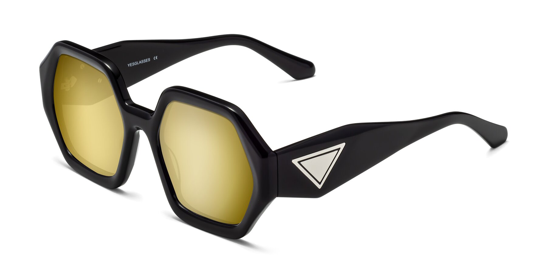 Angle of 1582 in Black with Gold Mirrored Lenses
