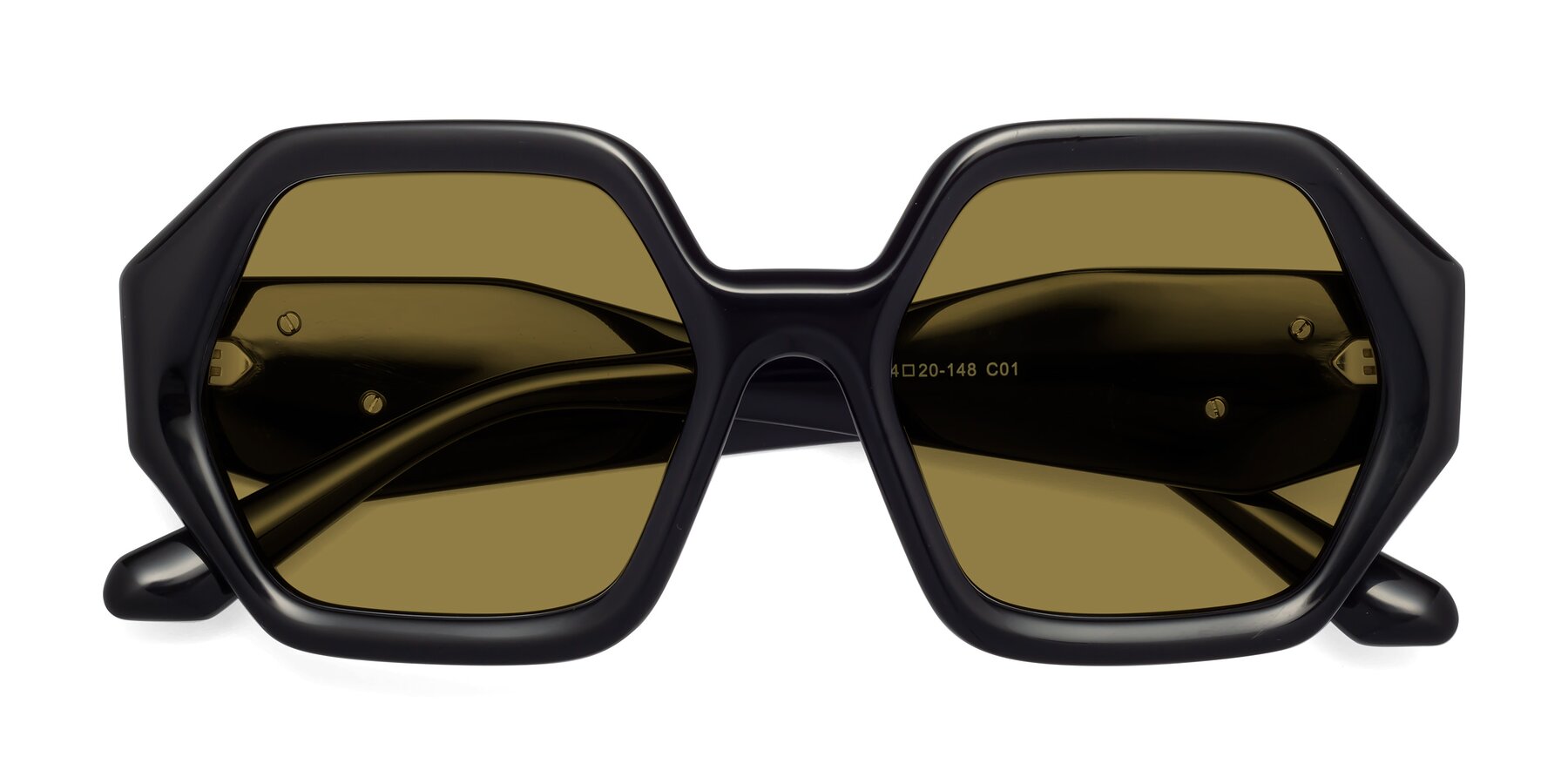 Folded Front of 1582 in Black with Brown Polarized Lenses