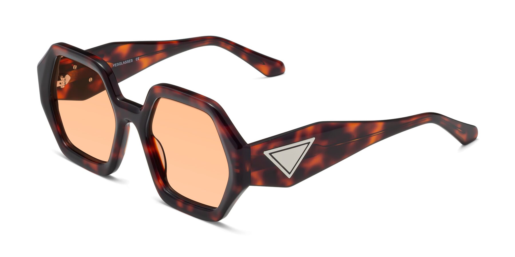 Angle of 1582 in Tortoise with Light Orange Tinted Lenses