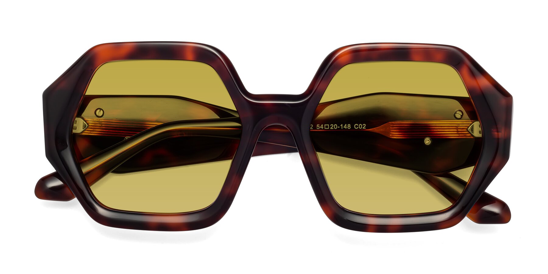 Folded Front of 1582 in Tortoise with Champagne Tinted Lenses