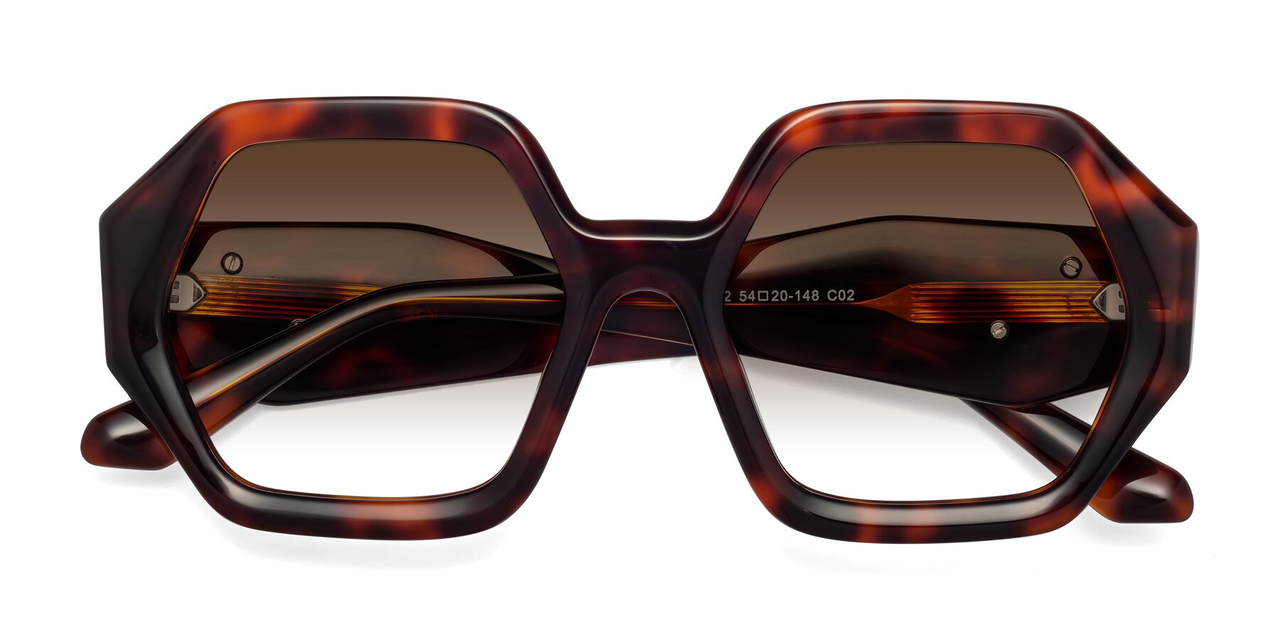 Folded Front of 1582 in Tortoise with Brown Gradient Lenses