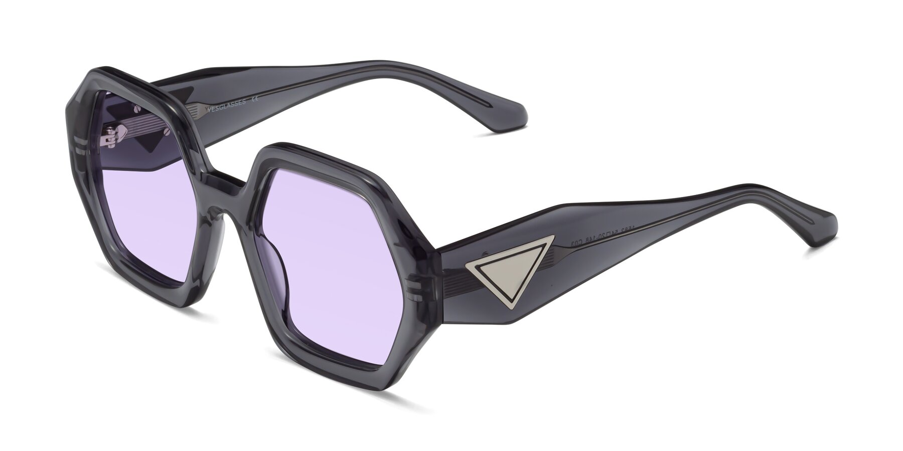 Angle of 1582 in Gray with Light Purple Tinted Lenses