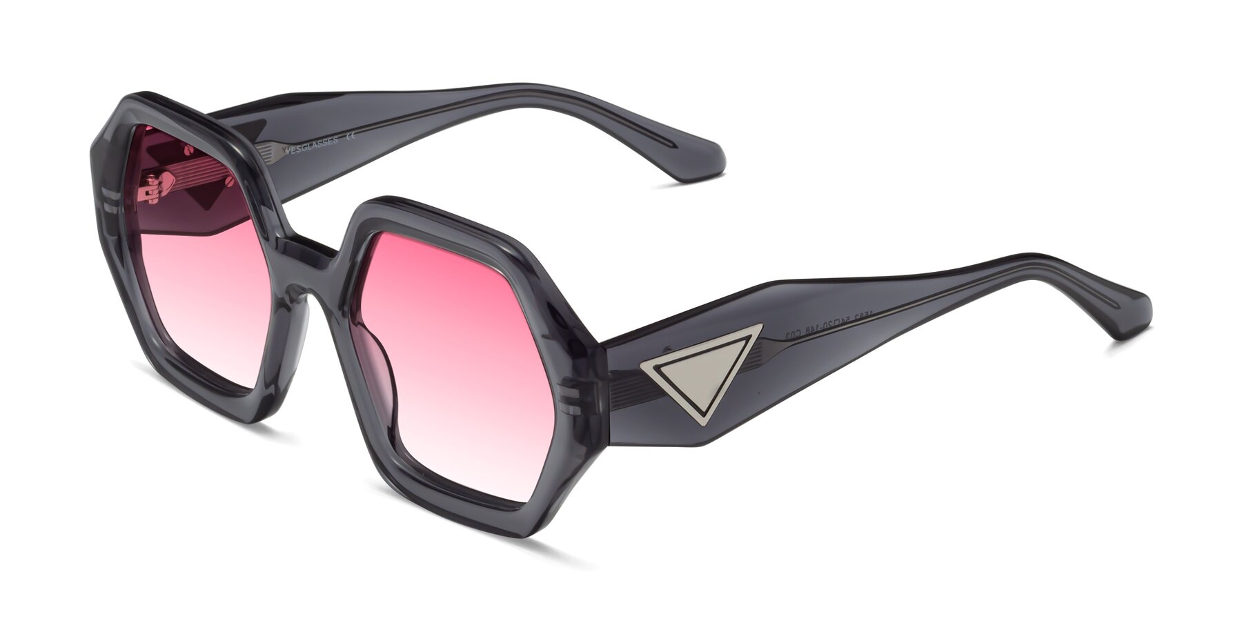 Angle of 1582 in Gray with Pink Gradient Lenses