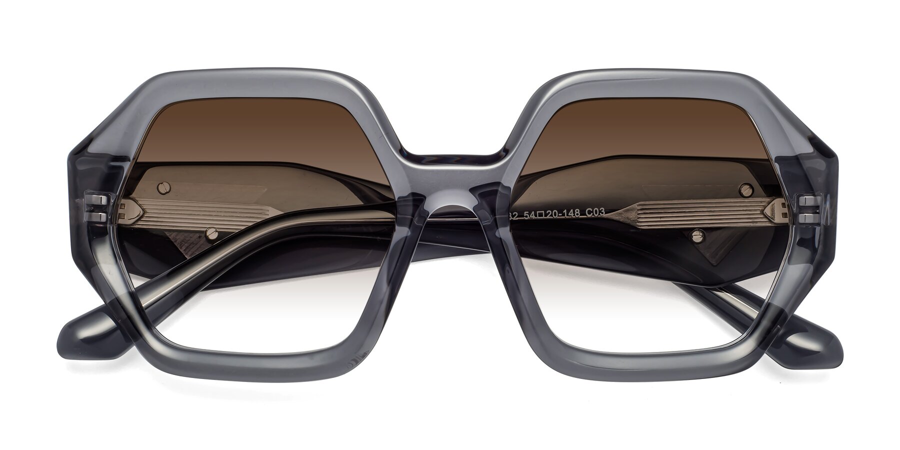 Folded Front of 1582 in Gray with Brown Gradient Lenses