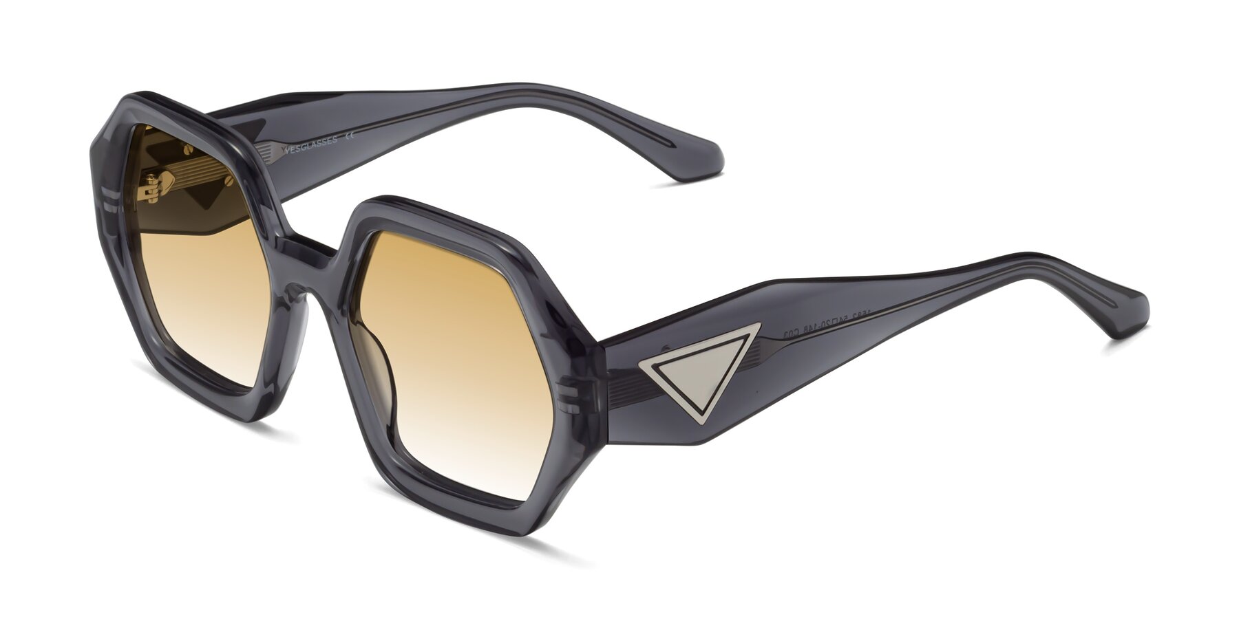 Angle of 1582 in Gray with Champagne Gradient Lenses