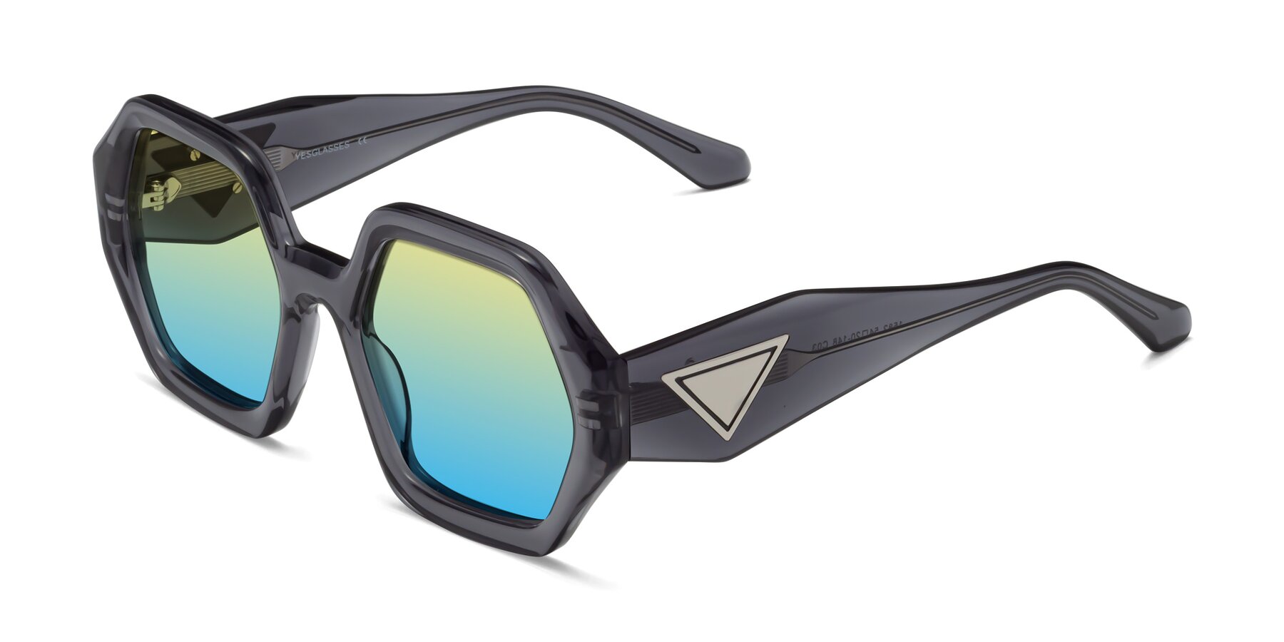 Angle of 1582 in Gray with Yellow / Blue Gradient Lenses